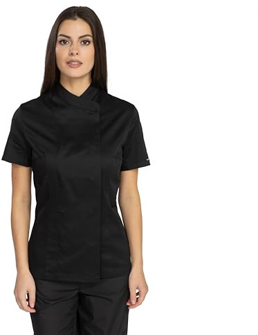 PALLTEX Nori Lady SS Veste De Cuisine Femme Professionnelle Blouse, Noir, XXL