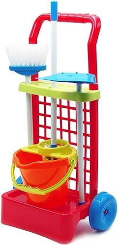 Tachan - Carrito de Limpieza de Juguete en Caja - Incluye Varios Accesorios - Color Rojo - No Necesita Montaje - Dimensiones 56X30X19cm (CPA Toy Group 778T00696)