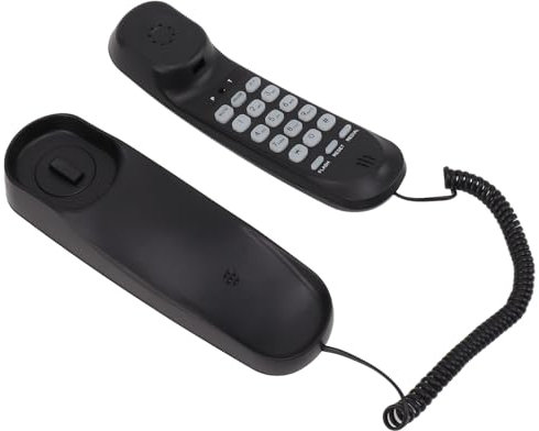 Wall Mountable Telephone,Adjustable Corded Phone with Clear Sound, Wall Mountable Landline Telephone for Home Hotel Office (Black)