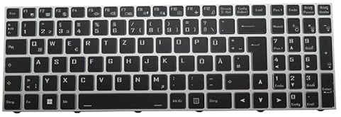 RTDPART Laptop-Tastatur ohne Hintergrundbeleuchtung für Gigabyte G7 KC G7 GD MD Deutsch GR mit silbernem Rahmen
