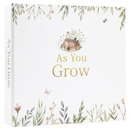 Keepsake Baby Memory Book - First 5 Year Journal - Gender Neutral Gift - Scrapbook or Photo Album for New Parents - Records Every Milestone from Birth to Age 5