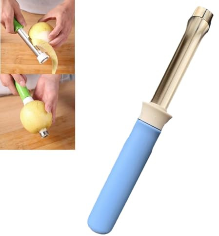 Descorazonador y pelador de manzanas 2 en 1, de acero inoxidable, herramienta extractora de núcleos de frutas, utensilios de cocina para pimientos, manzanas, peras