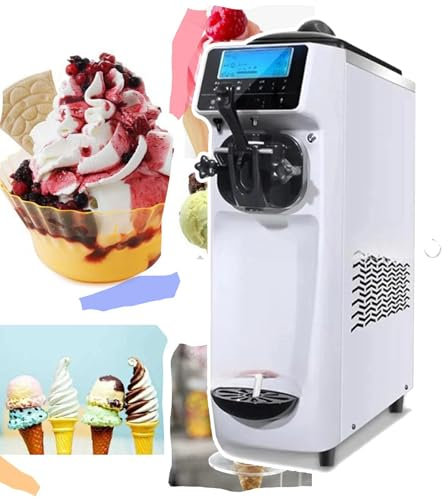 WhAeoy Macchina per Gelato Commerciale - Produzione 16L/H, Macchina per Gelato Soft E Hard Automatica da 1150 W, Schermo LCD da 5 Pollici, Bassa Rumorosità, Risparmio Energetico, per Bar,A