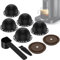 5PCS Reusable Capsule Vertuo Pods, Refillable Coffee Capsules with Silicone Lids and Brush,Food Grade BPA Free Coffee Capsules Compatible for Coffee Machine (Black 230ml)