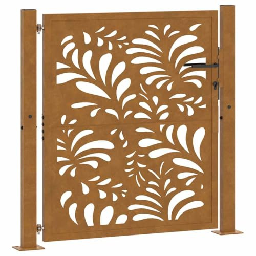 vidaXL Trädgårdsgrind 100x100 cm väderbeständig stålvågdesign