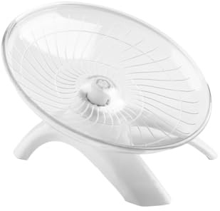 Bojueshaw Silent Hamster Wheel,Flying Saucer Exercise Wheel,Ultra Quiet Running Spinner for Syrian,Guinea Pig,Chinchilla,Pet Mice(White)