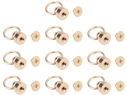 LT Easiyl 20Pcs Leather Bag Chicago Screw Stud Rivet Accessories 9mm Base 13mm Ring,Gold