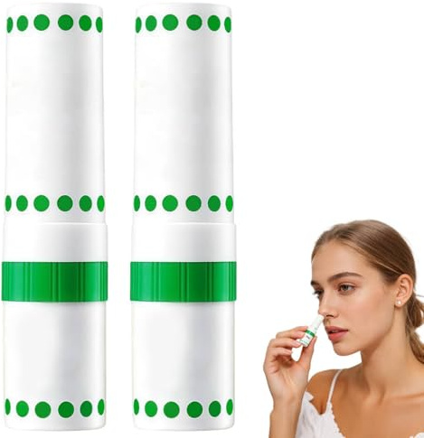 2er Set Stick Nasal aux Huiles Essentielles – Inhalateur Nasal pour Nez Bouché, Voyage et Fatigue, Fraîcheur Mentholée