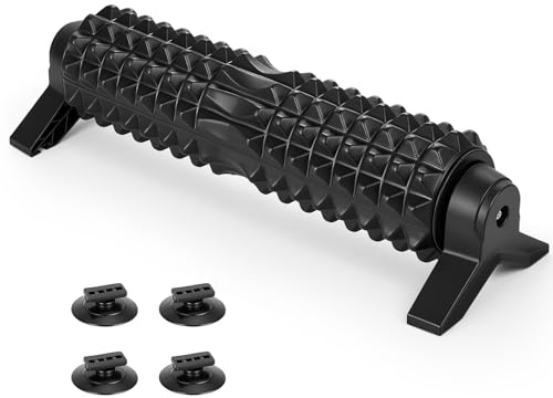 HISUEKIG 53cm Foam Roller, Rullo Massaggio Muscolare con strutturato 3D, supporto e ventosa per rilassamento muscolare Yoga Pilates, Rullo in schiuma per schiena collo gambe (Nero)
