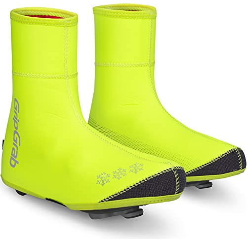 GripGrab Arctic Couvre-Chaussures Vélo de Course Hiver Doublés Unisex-Adult, Jaune Hi-Vis, S