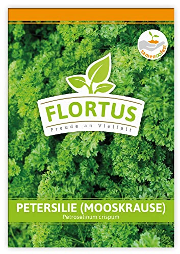 FLORTUS Petersilie mooskrause | Kräutersamen | Petersiliensamen | Samen zur Anzucht für Garten, Balkon, Küche & Fensterbank