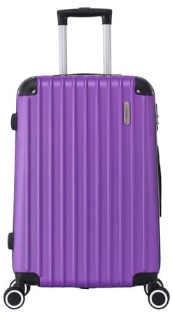 TROLLEY ADC Hartschalen-Koffer Trolleys - Handgepäck Koffer 55x40x20cm - Reisekoffer mit Rollen - Kabinenkoffer aus ABS - Leichter Rollkoffer - Robustes Suitcase Luggage für Reisen - Corner - Lila