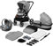 LIONELO Mika 3in1 Set Kinderwagen, Babywanne, Babyschale. Im Set Moskitonetz, Fußabdeckung, Regenschutz. Wartungsfreie Gummiräder. Leichte Konstruktion (GREY STONE)