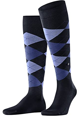 Burlington Manchester M Kh coton fantaisie 1 paire, Chaussettes longues Homme, Bleu Marine 6120, 40-46