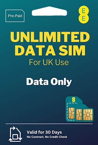 EE Sim-kort - Förinstallerad EE Unlimited Data SIM i 30 dagar - EE Data Sim för tillförlitlig anslutning, inte betala när du går sim-kort