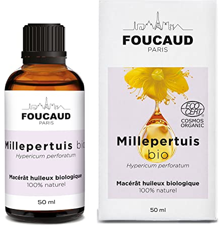 FOUCAUD | Macerato di iperico | Hypericum Perforatum | BIOLOGICO | 100% naturale | Ammorbidente | Protettivo | Decongestionante | Riparatore | 50 ml | Marca Francese Nata nel 1946