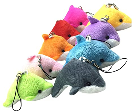 TOYANDONA 3 Stücke Kleine Plüsch Delphin Anhänger Kinder Plüschtier Schlüsselanhänger Tier Taschenanhänger Stofftier Auto Mädchen Jungen Geldbörse Kuscheltier Geburtstag Geschenke