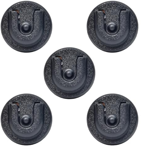 HYS Microphone Mounts for Car Radios, Microphone Mounting Clips for CB and PMR Amateur Radio, Adhesive Mounts for Hanging (Black, 5 pcs)