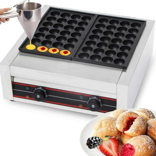 QUSYZD Máquina de Parrilla eléctrica Comercial de 56 Orificios para Cake Pops, Bolitas de panqueque y Agujeros de Donut, 4000 W,