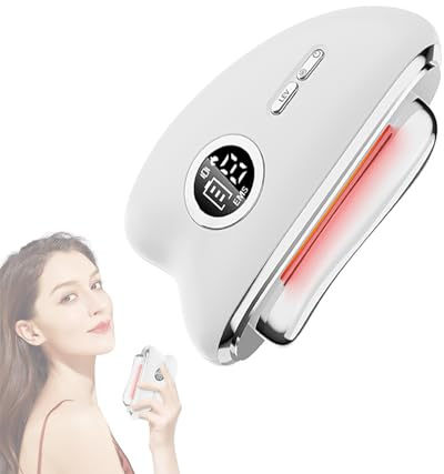 Electric Gua Sha Face Massager，Gua Sha Facial Neck Massage Tool and Sculpting Device，V Shape Face Device，Adjustment Levels Red Light Therapy，AntiAgeing,Suitable for Daily Skincare，Travel，Business Trip