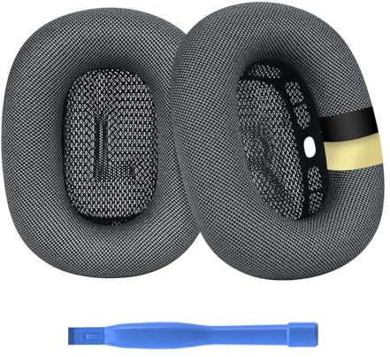 MMOBIEL Cuscinetti Auricolari di Ricambio per AirPods Max Cuffie Memory Foam e Mesh Fabric Cuscinetti Cuffie - Padiglioni – Gris (Mesh Fabric/Silicone, Mezzanotte)