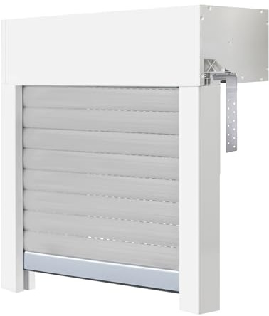 Schellenberg 39045 - Juego de persianas enrollables para ventana, sistema de persiana enrollable, PVC, 75 x 50 cm, color blanco/gris, se puede acortar en altura, ancho, incluye aislamiento EPS y
