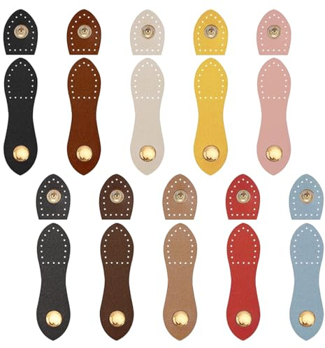 SYEYCW 10 Pezzi Fibbie per Borse in Pelle, Accessori per la Realizzazione di Borse, Fibbie a Scatto in Pelle PU da Cucire, per Borse, Custodie per Cellulari, Giacche, Notebook, Fai Da Te e Artigianato