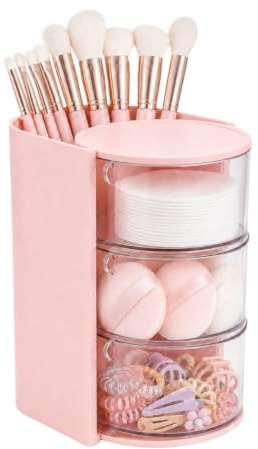 180° Drehteller Schminktisch Organizer, 3-stöckiger Kosmetik Organizer