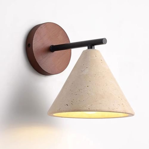 Vägglampa i natursten, vintage bondgårdsstil, E26 Ljuskälla Gul Travertin, Vardagsrum Korridor Dekorativa belysningsarmaturer sovrummet