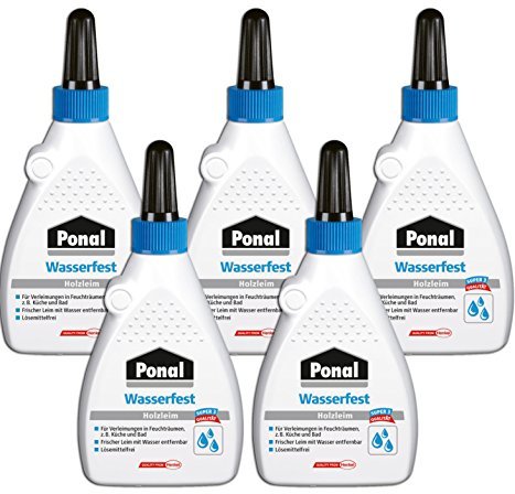 Ponal Holzleim Wasserfest für Verleimungen in Feuchträumen (5x 120g)