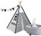 little dove Tipi Spielzelt für Kinder mit Bodenmatte Baumwolle - Segeltuch Kinderzelt Indianer (ohne Matratze)