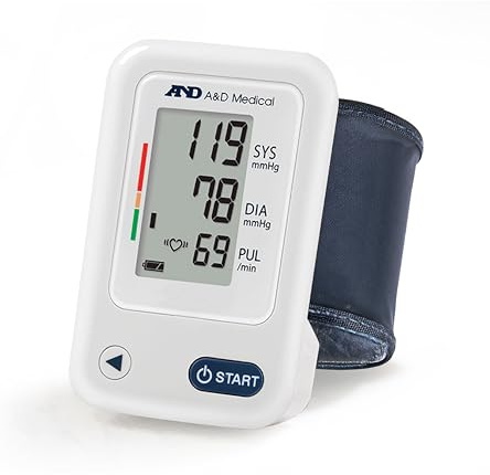 A&D Medical Wrist Blood Pressure Monitor for Home Use - UB-525, BP Adjustable Cuff (5.3-8.5/13.5-21.5 cm) One Button Operation, 60 Reading Memory, 2 AAA Batteries