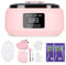 Boadw Baño de parafina para manos y pies, 3400 ml Baño de cera de parafina Juego de baño de parafina para piel seca y áspera, con 900 g de cera de parafina y accesorios, Gran regalo de spa - Rosa