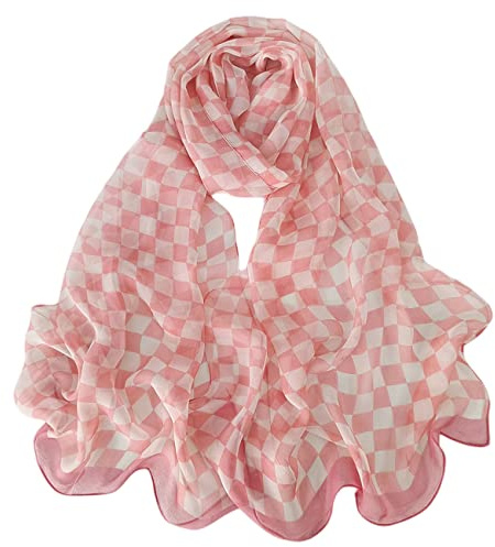 FAIRYGATE Pink Scarf Women's Scarves & Wraps Shawls for Women Wedding Evening Party Bridal Lightweight Silky Ladies Scarfs Sheer Large Bikini Cover up A5413