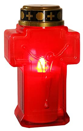 Hekasvm Bougies Funéraire LED, Lampe Funéraire Étanche IP44 Pour L'extérieur, Lumière Funéraire À Piles, Bougies De Cimetière (A)