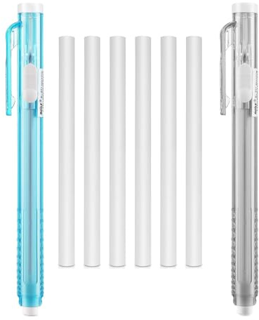 Borrador Estilo BolíGrafo 2Piezas LáPiz De Borrador MecáNico RetráCtil Con 6 Gomas Goma De Borrar Para NiñOs Estudiantes Artista