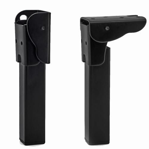 LLXNQ026 2 Pezzi Gambe Regolabili Pieghevoli | Supporti Metallici Neri per Mobili/Tavoli/Armadi | Piedi Regolabili Staffe Pieghevoli Gambe per Divani Tavolo Armadio