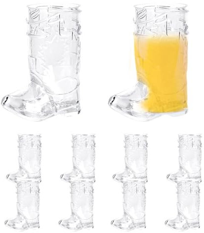 Cowboystiefel-Becher – Cowboystiefel-Partybecher, Westernstiefel-Becher | 10 transparente Bierstiefel-Becher, 1 Unze Bierkrug, langlebige Cowboystiefel-förmige Trinkbecher, perfektes -Trinkgeschi