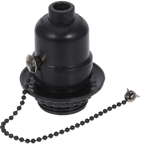 OSALADI Base Portalampada Nero in Bakelite M10 Cavo da 15cm, Resistente e Pratica per Lampadine, per Garage e Tettoie