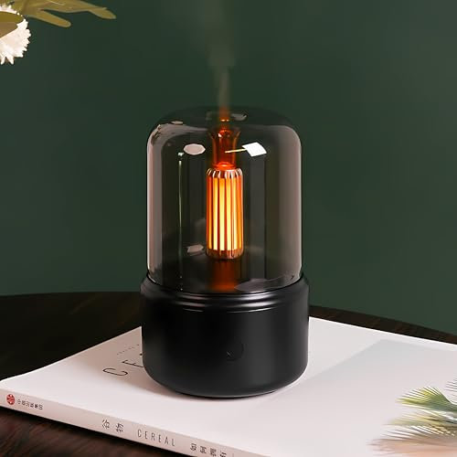 ALMA® Diffuser & Aromatherapie Luftbefeuchter – Duftöl Diffuser mit Kerzenlampen-Effekt – 120 ml Aroma Diffuser für Ätherische Öle – Raumduft Diffuser Elektrisch – Leiser Betrieb, BPA-frei Design