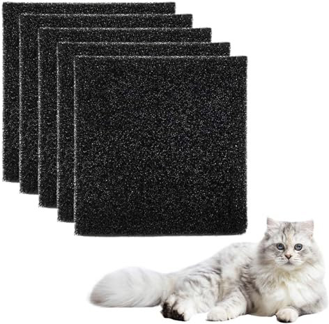 22 Piezas Filtros de CajadeArenaparaGatos,11.5×10.5×0.5cm cubiertadelfiltrodelacaja de arenaparagatos,Filtros paraArenerodeGatos,para desodorizar la Caja de Arena para Gatos (Negro)