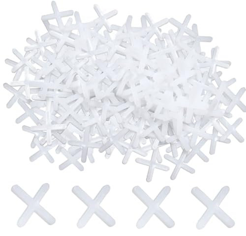 IGXX 500 pièces entretoises pour carrelage, entretoises pour carrelage de 4 mm, carrelage décoratif, entretoises croisées en Plastique pour carrelage Mural, entretoises Blanches pour carrelage