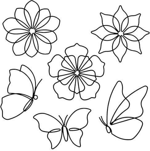 Detene 6 Stück Metall Blumen Wanddeko Metall Schmetterlinge Wanddeko Blumen Wandkunst Hängende Skulptur für Kunst Wohnzimmer Bauernhaus Kindergarten（Schwarz）