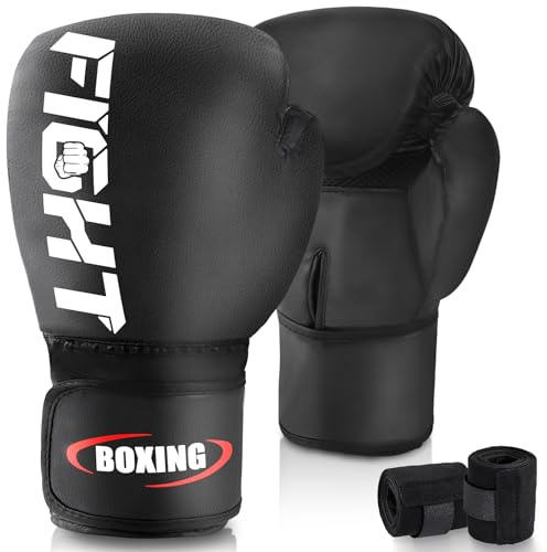 JUOIFIP Boxhandschuhe, Muay Thai Kickboxen Sparring für Lange Haltbarkeit, Männer und Frauen Kickboxhandschuhe für Kampfsport, MMA, Sparring, Muay Thai und Boxen, 16oz