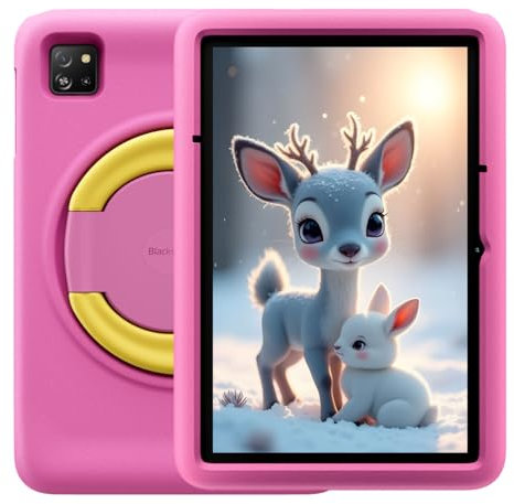Blackview Tab 60 Pro Kids, Tablet para Niños Android 15, 12GB+128GB (2TB Externos), 10 IPS HD+, Dual SIM 4G LTE+WiFi 5, Batería 7700mAh, Cámara 5MP+8MP, Control Parental, Altavoces Dual Box, Rosa