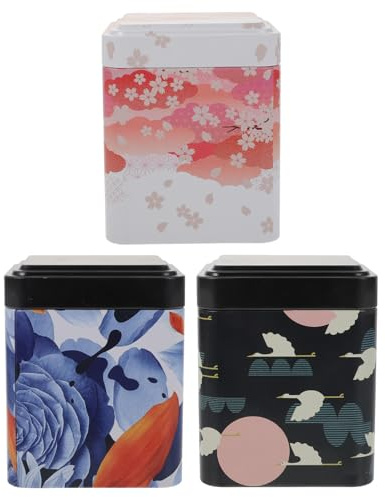 Alipis Tarros de Hojalata para Almacenamiento y Conservación para Té Set de 3 Tapa Varios estilos y Diseño Mixto Color Aleatorio Varios estilos Hogar
