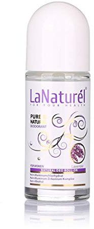 1 deodorante naturale LaNaturel Bio Lavender da donna, 50 ml, profumo di lavanda, deodorante roll-on 0% alcool, alluminio