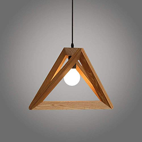 PETITES ECREVISSES Lampada a sospensione a forma di triangolo di design in legno, 30 cm, vintage, lampadario, corda regolabile, decorazione sala da pranzo, camera da letto