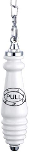 Taps2Traps® Traditional Style Victorian Ceramic & Chrome Chain Flush Pull for High Level Cistern