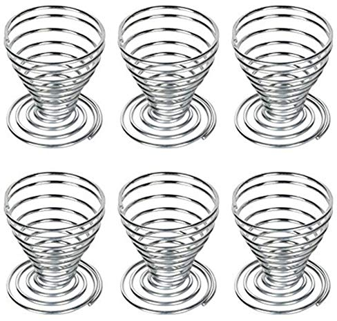 Lot de 6 coquetiers en acier inoxydable à ressort - 4,5 x 4,7 cm - Portable et utile